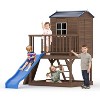 2-Story Cedar Kids Playhouse,Elevated Outdoor Fort w/ Slide, Sandbox & Step Ladder - Backyard Wooden Play Set, Weather-Resistant Cedar - 2 of 4