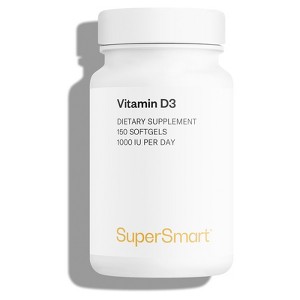 SuperSmart Vitamin D3 1000IU (25mcg) per Day - Optimal Dissolution in Olive Oil - Cholecalciferol Vitamin D3 | Non-GMO & Gluten Free - 150 Softgels - 1 of 1