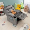 Infans Kids Youth Recliner Chair Velvet Fabric Armrest Sofa w/Cup Holder - 2 of 4