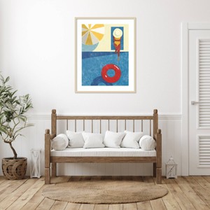 Amanti Art Pool Time II Woman by Victoria Barnes Wood Framed Wall Art Print - 1 of 4
