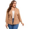 Coolmee Women's Plus Size Blazers Casual Open Front Work Office Jackets Blazer with Pockets - 2 of 4