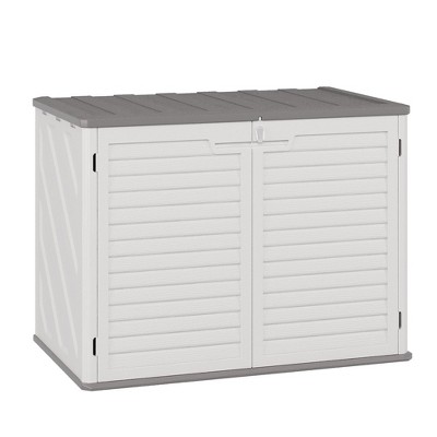 Outdoor Storage Cabinet,Waterproof Outdoor Shed with Floor,Resin Weather Resistant Tools Storage House Shed for Garden Backyard, Easy Assembly,White