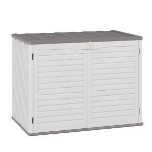 Outdoor Storage Cabinet,Waterproof Outdoor Shed with Floor,Resin Weather Resistant Tools Storage House Shed for Garden Backyard, Easy Assembly,White - 1 of 4