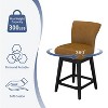 Dyonery Counter Height Swivel Barstool Set of 1 26.8 Inch Modern Faux Leather Barstools Chair for Kitchen Island Solid Wood Legs Brown Bar Stool - 2 of 4