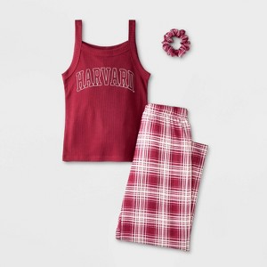Girls' Harvard Tank Top and Pants Pajama Set - Red - 1 of 4