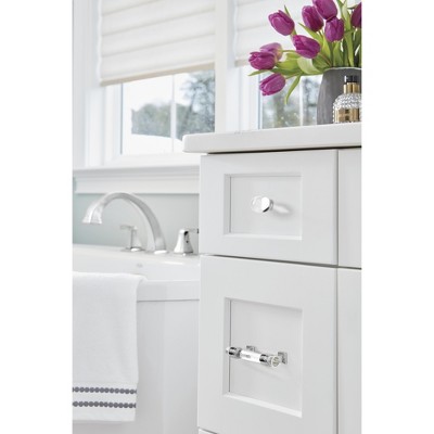 Oval Clear and Polished Chrome Modern Cabinet Knob