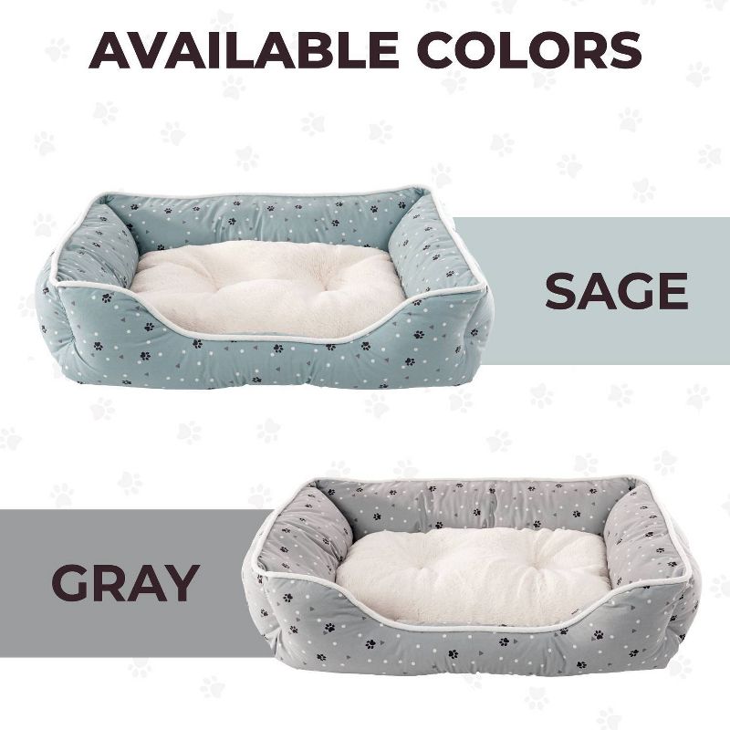 Precious Tails Microsuede Cuddler with Plush Center Bolster Bed for Dogs - Gray - S, 5 of 12