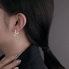 925 Sterling Silver Chain Drop Earrings Hoop for Women Teens CZ Hoop Chain Earrings Dangle - 3 of 4