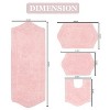 Waterford Tufted Bath Rug, Extra Soft and Absorbent, Non-Slip Bath Mats, Machine Washable bath rugs for Bathroom, 4 Pcs Set with Contour, Pink - 3 of 4