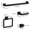 Itopfox Matte Black Bathroom Accessories Set, Stainless Steel Towel Racks & Hooks, Wall Mounted Hardware for Bathroom, Kitchen, Laundry Room - 2 of 4