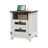 Bedroom Nightstand with Charging Station – Open Shelf & 2 Drawers, Modern Bedside Table with USB Ports & AC Outlets for Dorm - 3 of 4