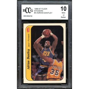 1986-87 Fleer Stickers #3 Adrian Dantley Card BGS BCCG 10 Mint+ - 1 of 2