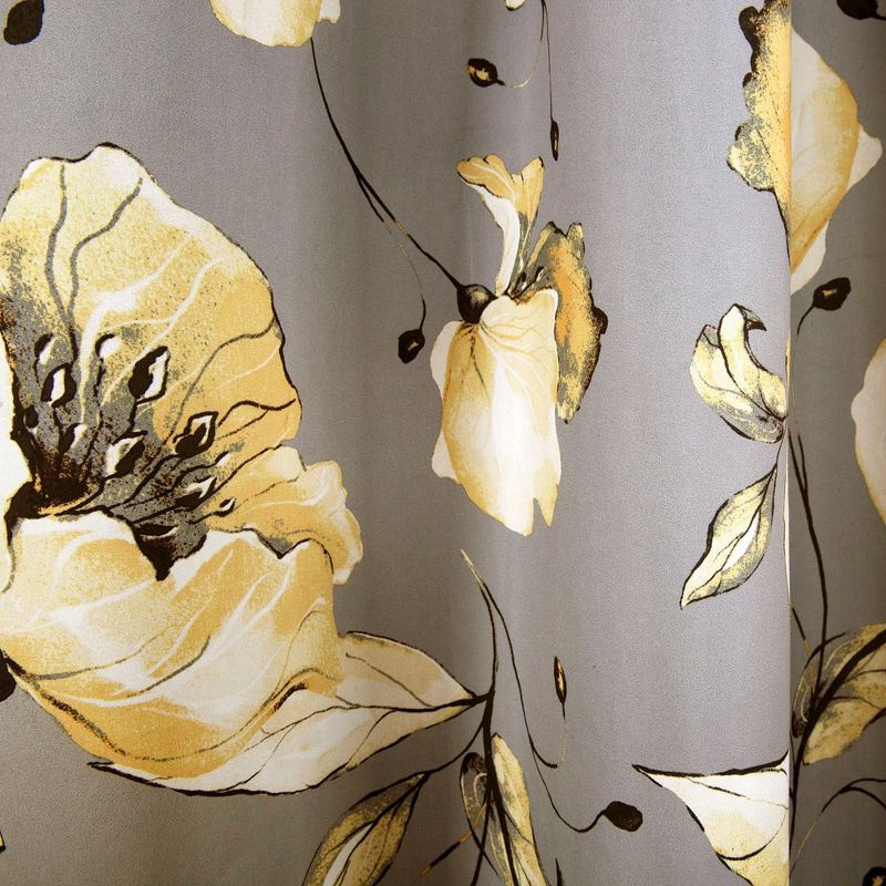 Delsey Floral Absolute Blackout Window Curtain Panels Yellow/Gray 76X84 Set Each 38X84, 4 of 7