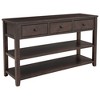 NicBex Console Table Retro Entryway Table with 2 Open Shelves Side Table with Pine Solid Wood Frame and Legs for Living Room, Hallway - 2 of 4