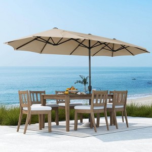 ELECWISH 13ft Outdoor Patio Umbrella, Double Sided Market Rectangle Umbrella with Crank Handle,Large Sun Shade for Outside Deck,Backyard,Garden - 1 of 4