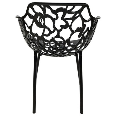 Devon Black Aluminum 5-Piece Outdoor Dining Set with Glass Top