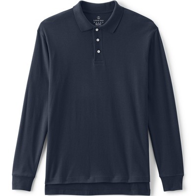 Lands' End School Uniform Men's Long Sleeve Interlock Polo Shirt ...