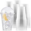 Durameg Large Party Plastic Cups with Dome Lids 16 oz 100 Count - Crystal Clear Disposable Cups - 2 of 4