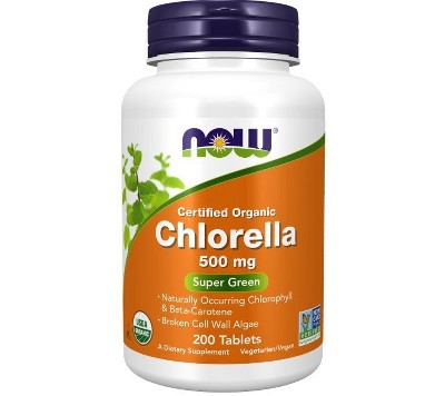 Chlorella 500mg (Certified Organic) by Now Foods  -  200 Tablet