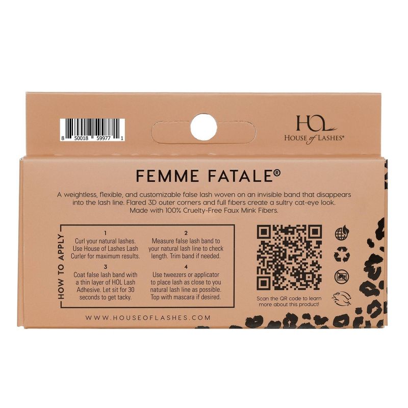 House of Lashes Femme Fatale Full Volume 100% Cruelty-Free Faux Silk Fibers False Eyelashes - 1pr, 3 of 12
