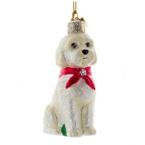 Kurt Adler Noble Gems Glass Ornament for Christmas Tree, Labradoodle - 1 of 1