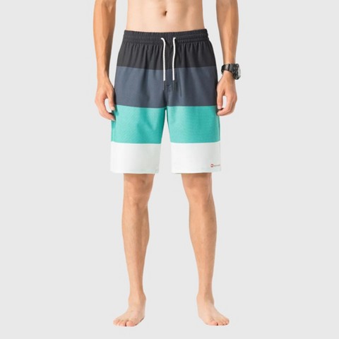 Мужские шорты Alpine Swiss Mens Swim Shorts Beach Trunks Boardshorts Volley Shorts Quick Dry Swimwear Gray Green BoardShort Medium