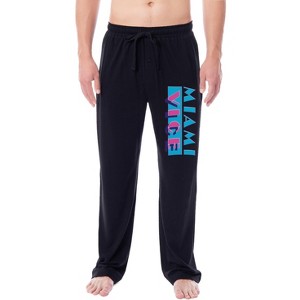 Miami Vice TV 1985 Men's TV Series Title Logo Classic Sleep Pajama Pants Black - 1 of 3