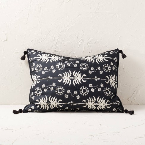 Black and shop white pillow sham