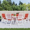vidaXL Highback Chair Cushions 6 pcs Melange Red 47.2"x19.7"x1.6" Fabric - 4 of 4