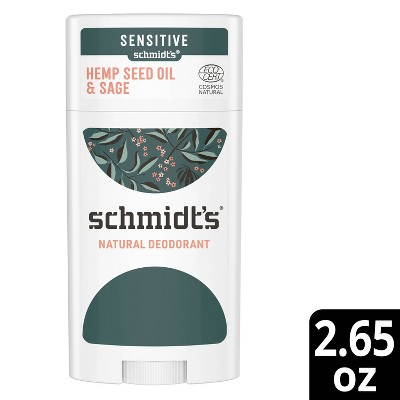 Schmidt's Sage + Vetiver Aluminum-Free Hemp Seed Oil Natural Deodorant Stick - 2.65oz