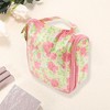 Unique Bargains Women's Flowers Travel Organizer Toiletry Bag Rose Red 1 Pc - 3 of 3