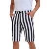 INSPIRE CHIC Men's Striped Regular Fit Casual Summer Dress Chino Shorts - 2 of 4