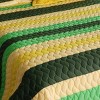 Slickblue Full/Queen, Cozy Hand-Stitched Reversible Quilt and Shams, Quilt Set, TC Fabric, Stripes, 3 Colors, 3 Piece - 2 of 4