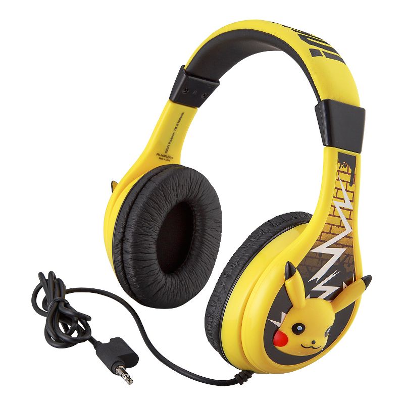 eKids Pokemon Wired Headphones for Kids, Over Ear Headphones for School, Home, or Travel - Yellow (PK-140.EXV1), 3 of 6