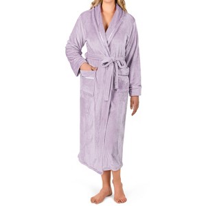 PAVILIA Fleece Robe For Women, Plush Warm Bathrobe, Fluffy Soft Spa Long Lightweight Fuzzy Cozy, Satin Trim - 1 of 4