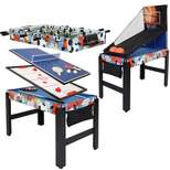 Sunnydaze Indoor Sport Collage 2-Player 5-in-1 Multi-Game Table with Billiards, Air Hockey, Foosball, Ping Pong, and Basketball - 45" - Multi-Color