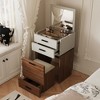 Luck Live vanities 19.68in W Small dressing table set, with flip mirror white and walnut integrated dressing table,dresser for bedroom - 2 of 4