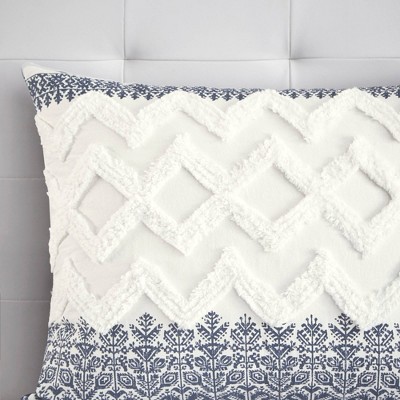 Full Blue Cotton Reversible Comforter Set
