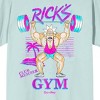 Rick & Morty Rick's Gym Men's Blue Glass Crew Neck Short Sleeve T-shirt - 2 of 2