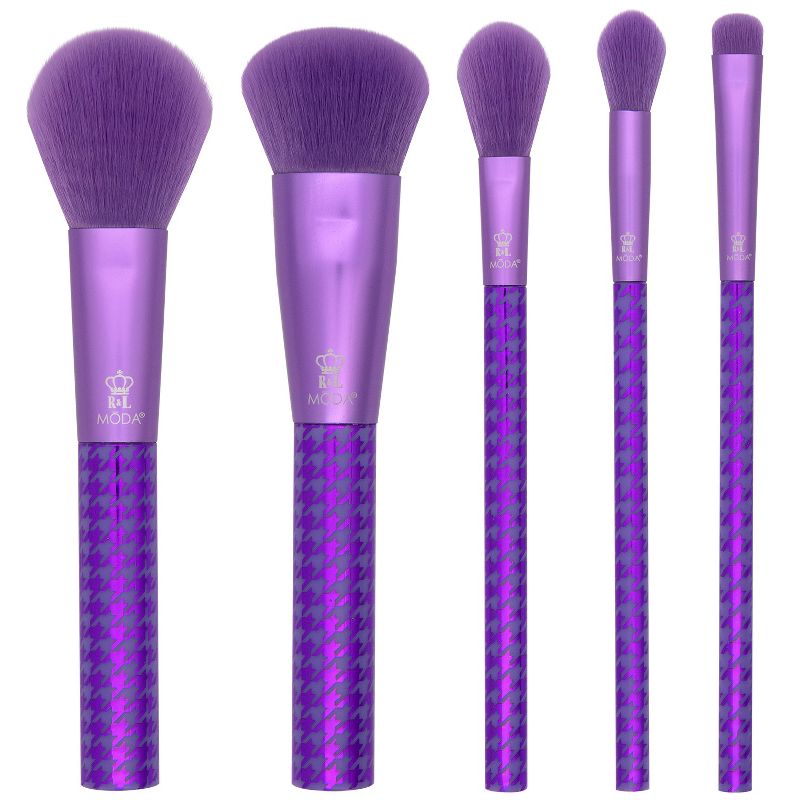 MODA Brush Keep It Classy Metallic Purple 6pc Face Flip Makeup Brush Set., 2 of 14