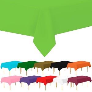 Plastic Tablecloth Disposable, Tablecloths for Rectangle Tables 54 inch. x 108 inch. Fits Tables Up to 8 Feet, Table Cloth for Party - SparkSettings - 1 of 4