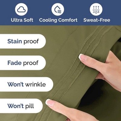 Sage Green Queen Deep Pocket Microfiber Sheet Set