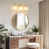 POWLIG Vintage Vanity Light - Bathroom Wall Sconce with Frosted Milk Glass Shades, Dimmable Mirror Lighting for Makeup & Powder Room - 3 of 4