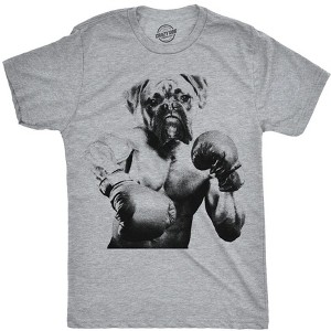 Mens Boxer Boxing T Shirt Funny Fitness Workout Puppy Dog Tee For Guys - Crazy Dog Men's T Shirt - 1 of 4