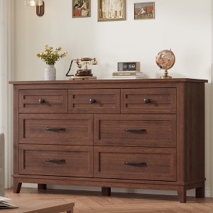 Garvee 7 Dresser for Bedroom, 54" Wide Drawer Dresser with Storage Freestanding, Wooden Closet Storage Chest for Living Room, Bedroom - 1 of 4