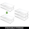 iDesign Plastic Stackable Fridge Bin with Handles, Set of 6, Clear, Made in USA - 3 of 4