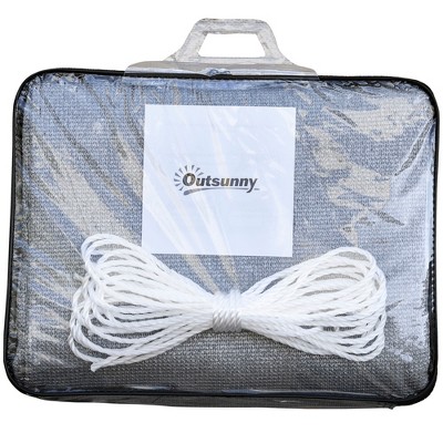 Grey 20' x 13' High-Density Polyethylene Outdoor Sun Shade Sail