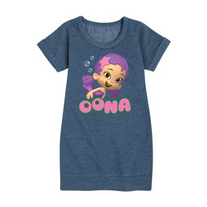 - Bubble Guppies - Oona Graphic Short Sleeve Fleece Dress - 1 of 4
