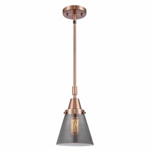 Cone - 1 Light Stem Hung Mini Pendant In Industrial Style-9.13 Inches Tall and 6 Inches Wide - 1 of 1