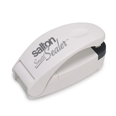 Salton SmartSealer™ 2-in-1 Bag Sealer and Cutter for Chip Bags, Reseal and Cut Food Storage Snack Bags, Handheld and Portable, White (BS1442)